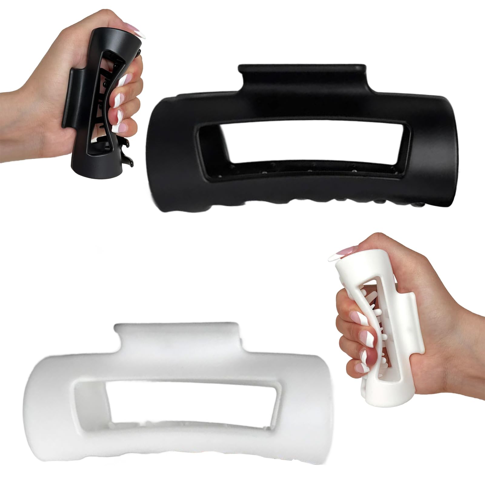 SANNIDHI® 2Pcs Claw Clip Flexible Silicone Claw Clips for Women 4.2in Flexible & Squishy Hair Clamps Soft Rubber-Like Grip, Strong Hold Anti-Slip Design For Thick/Thin/Long Hair SANNIDHI® 2Pcs Claw Clip Flexible Silicone Claw Clips for Women 4.2in Flexible & Squishy Hair Clamps Soft Rubber-Like Grip, Strong Hold Anti-Slip Design For Thick/Thin/Long Hair